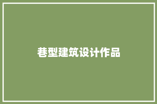 巷型建筑设计作品 材料设备