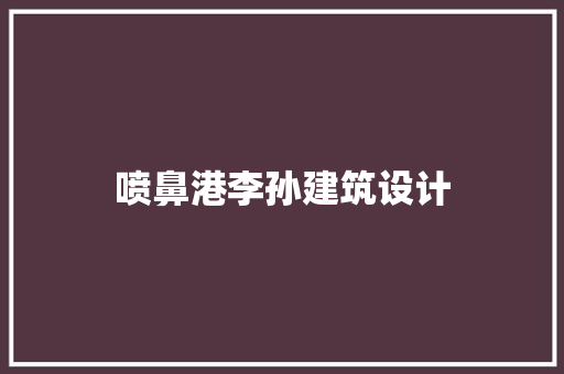 喷鼻港李孙建筑设计 施工工艺