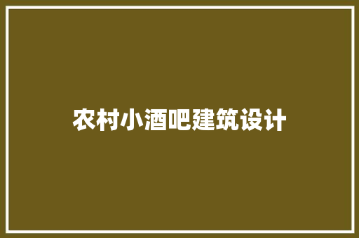 农村小酒吧建筑设计 施工工艺