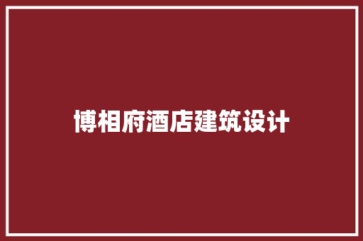 博相府酒店建筑设计