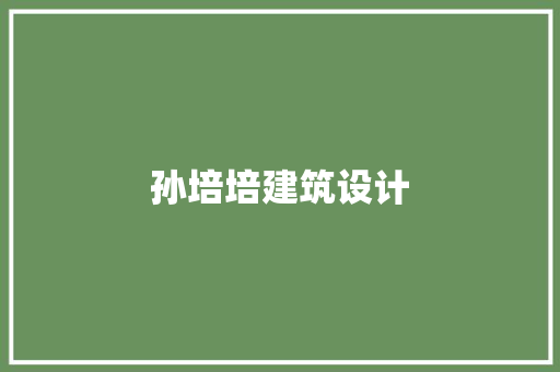 孙培培建筑设计
