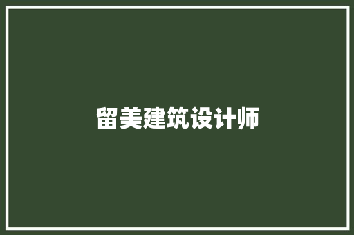 留美建筑设计师