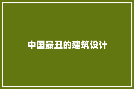 中国最丑的建筑设计 施工技术
