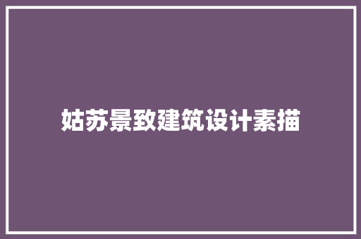 姑苏景致建筑设计素描 施工技术