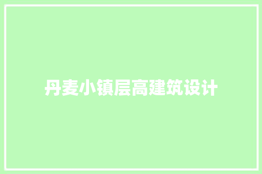 丹麦小镇层高建筑设计 工艺流程