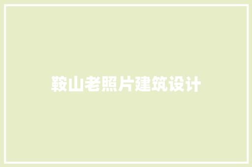 鞍山老照片建筑设计