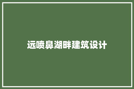 远喷鼻湖畔建筑设计 新型材料