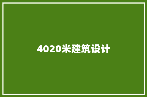 4020米建筑设计 施工管理