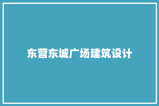 东营东城广场建筑设计 公共建筑设计
