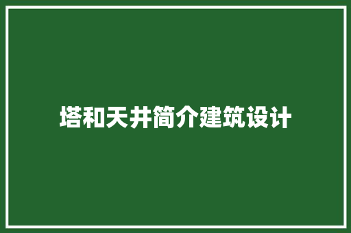 塔和天井简介建筑设计