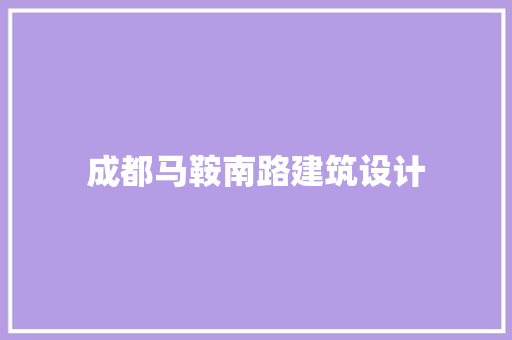 成都马鞍南路建筑设计