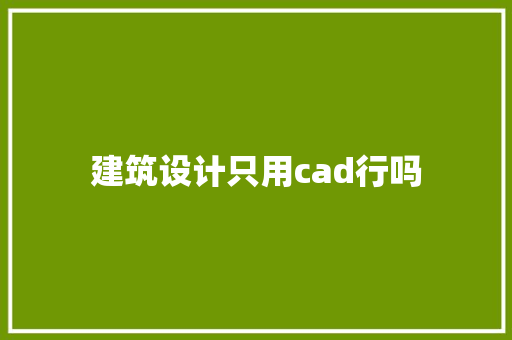 建筑设计只用cad行吗 常用设备