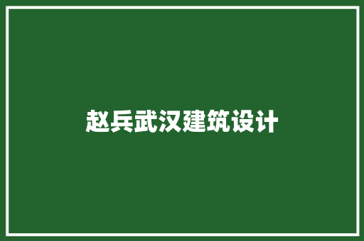 赵兵武汉建筑设计 施工技术