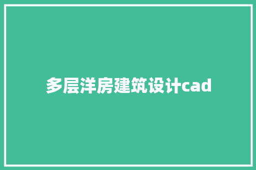 多层洋房建筑设计cad 施工工艺