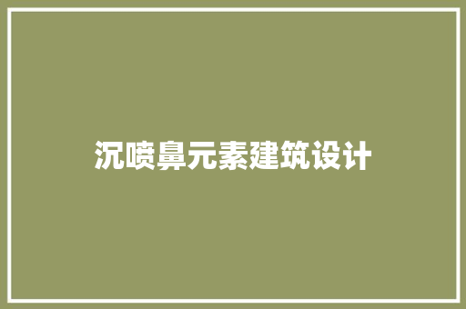 沉喷鼻元素建筑设计 施工技术