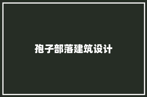 孢子部落建筑设计 施工工艺