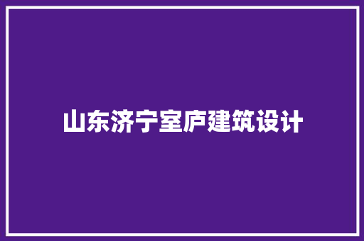 山东济宁室庐建筑设计