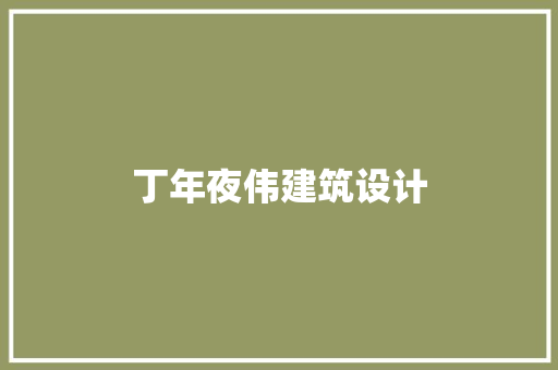 丁年夜伟建筑设计