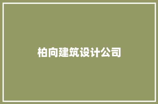 柏向建筑设计公司