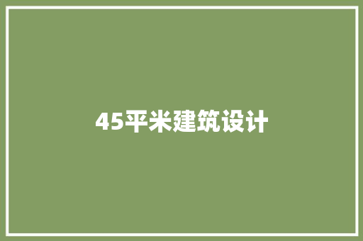45平米建筑设计 建筑设计