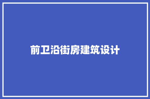 前卫沿街房建筑设计 工艺流程