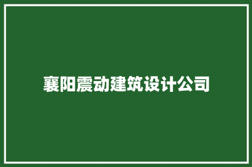 襄阳震动建筑设计公司