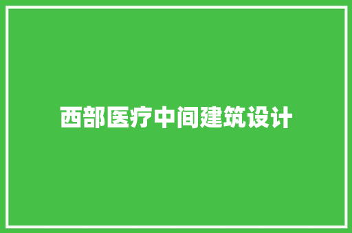 西部医疗中间建筑设计 施工管理
