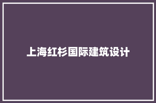 上海红杉国际建筑设计 施工管理