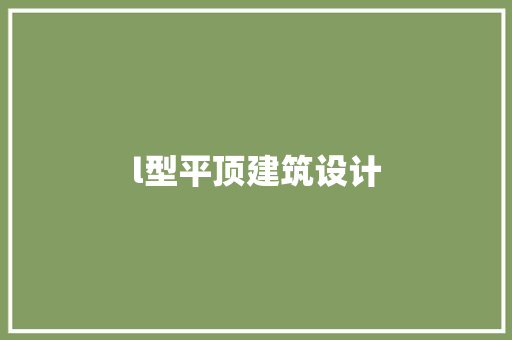 l型平顶建筑设计 常用设备