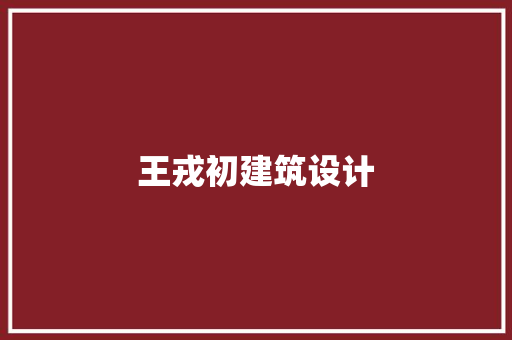 王戎初建筑设计 施工技术