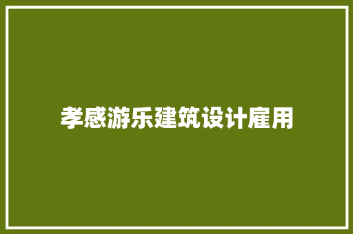 孝感游乐建筑设计雇用 施工技术