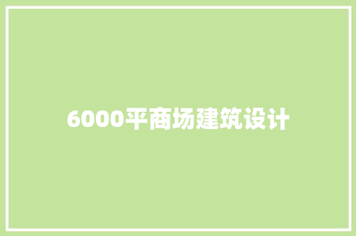 6000平商场建筑设计