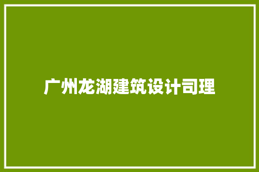 广州龙湖建筑设计司理 材料设备