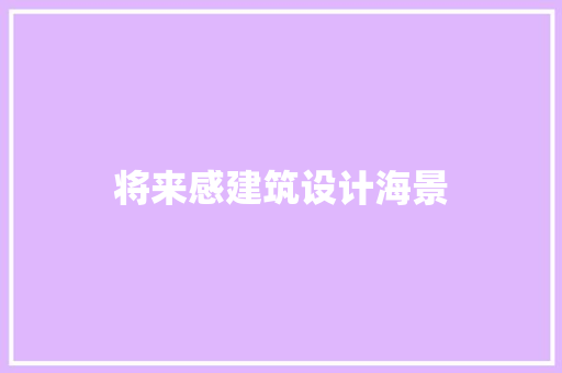 将来感建筑设计海景 施工管理