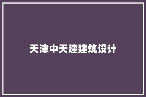 天津中天建建筑设计 施工管理