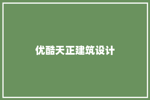 优酷天正建筑设计
