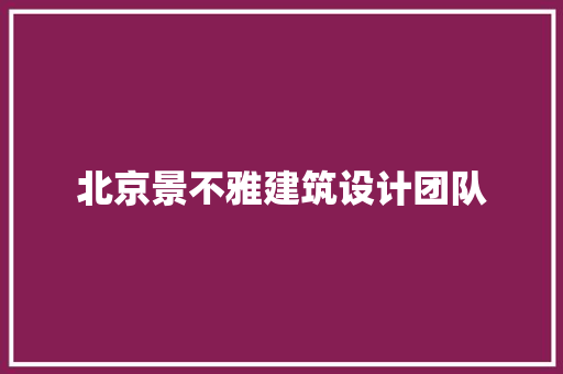 北京景不雅建筑设计团队 材料设备