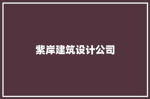 紫岸建筑设计公司