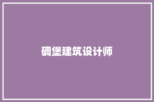 碉堡建筑设计师
