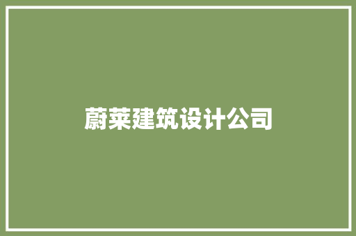 蔚莱建筑设计公司 施工管理