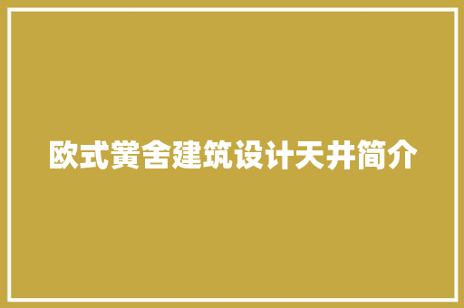 欧式黉舍建筑设计天井简介