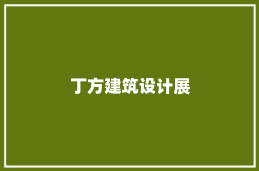 丁方建筑设计展 公共建筑设计