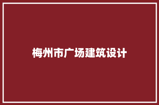 梅州市广场建筑设计