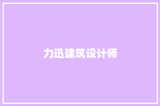 力迅建筑设计师 施工管理