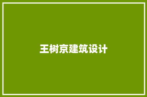 王树京建筑设计