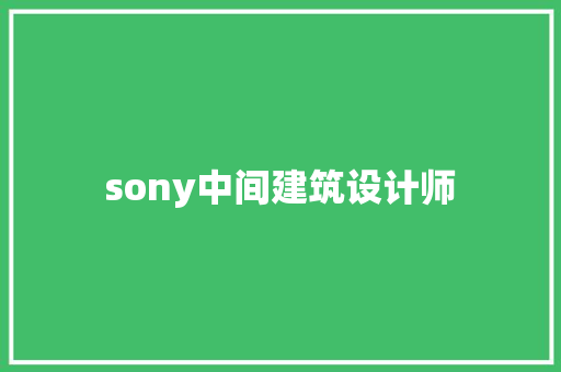 sony中间建筑设计师
