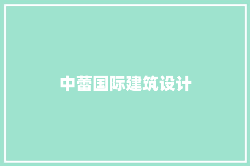 中蕾国际建筑设计 施工技术
