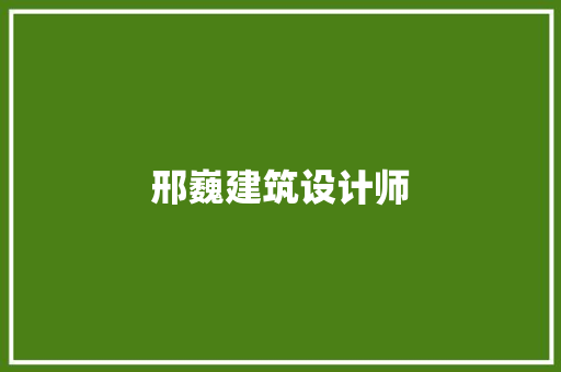 邢巍建筑设计师