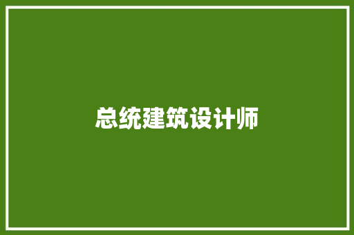 总统建筑设计师 施工工艺