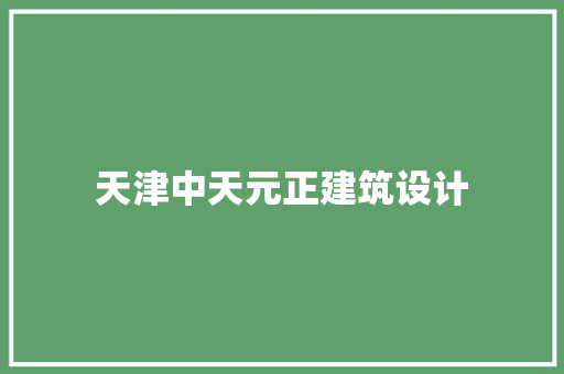 天津中天元正建筑设计